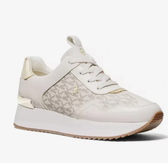 Michael Michael Kors Raina Trainer Sneaker cream gold logo - Picture 3 of 10